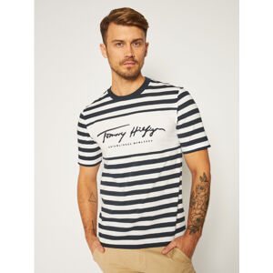 Tommy Hilfiger pánské pruhované tričko - M (0A4)